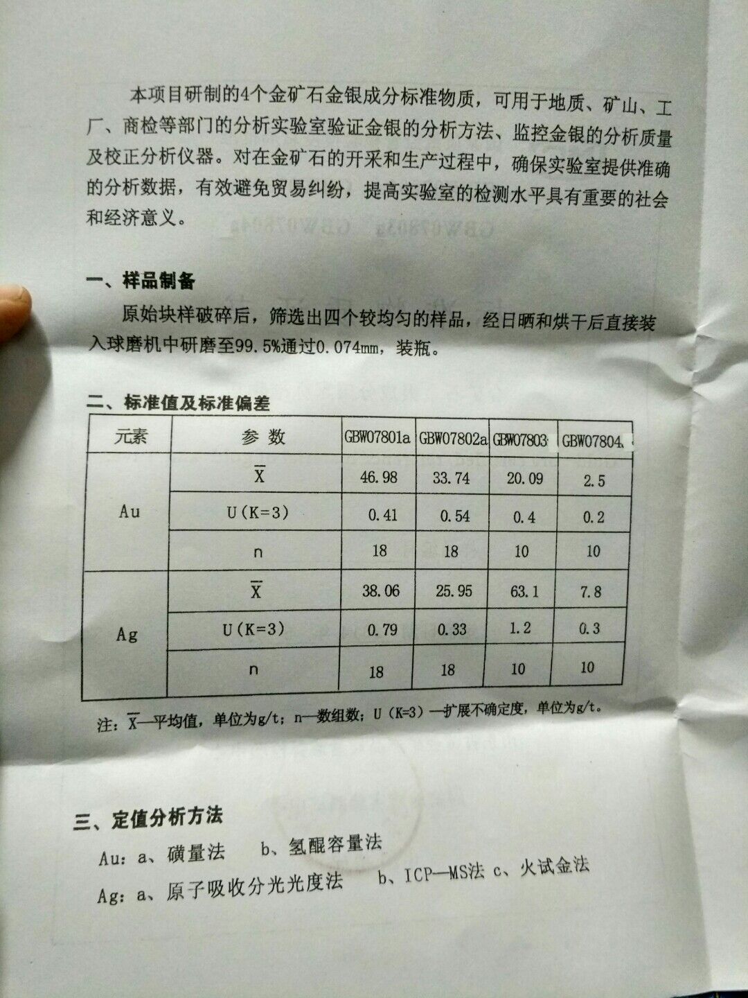 金矿石金银标准物质证书截图